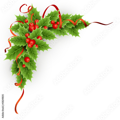 Christmas  holly with berries.