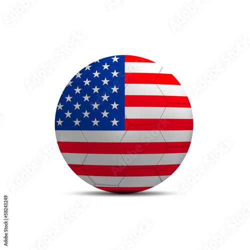 US flag ball isolated on white background