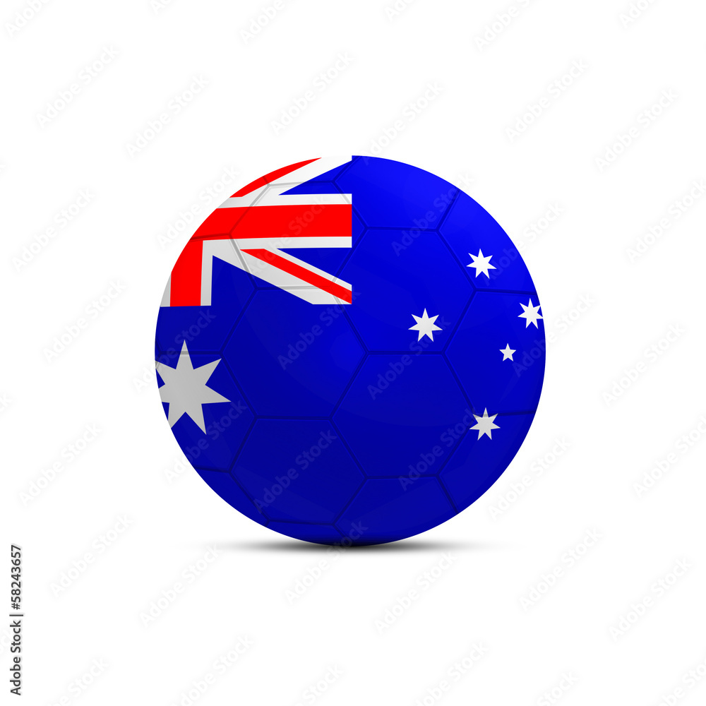 Australia flag ball isolated on white background