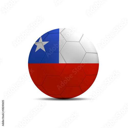 Chile flag ball isolated on white background