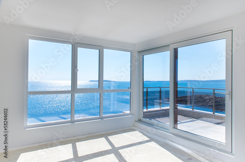 Empty room with sea view