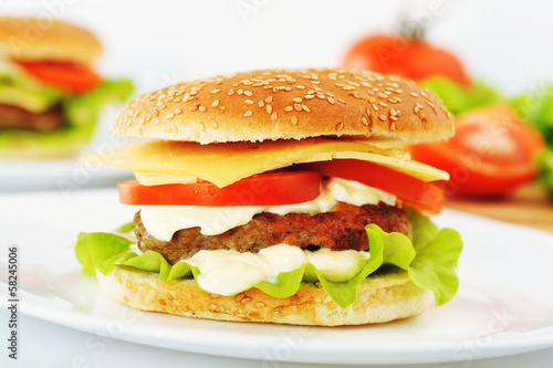 hamburger with cutlet