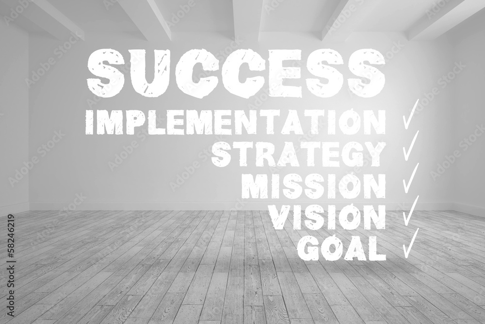 Success checklist written in bright room Success checklist written in bright room