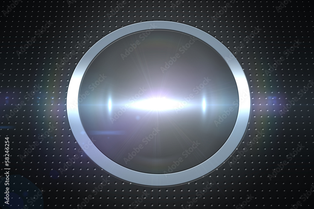 Grey dot on technical background with pixels