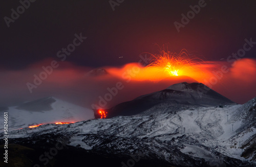 Obraz na płótnie Eruption etna 2013 w salonie