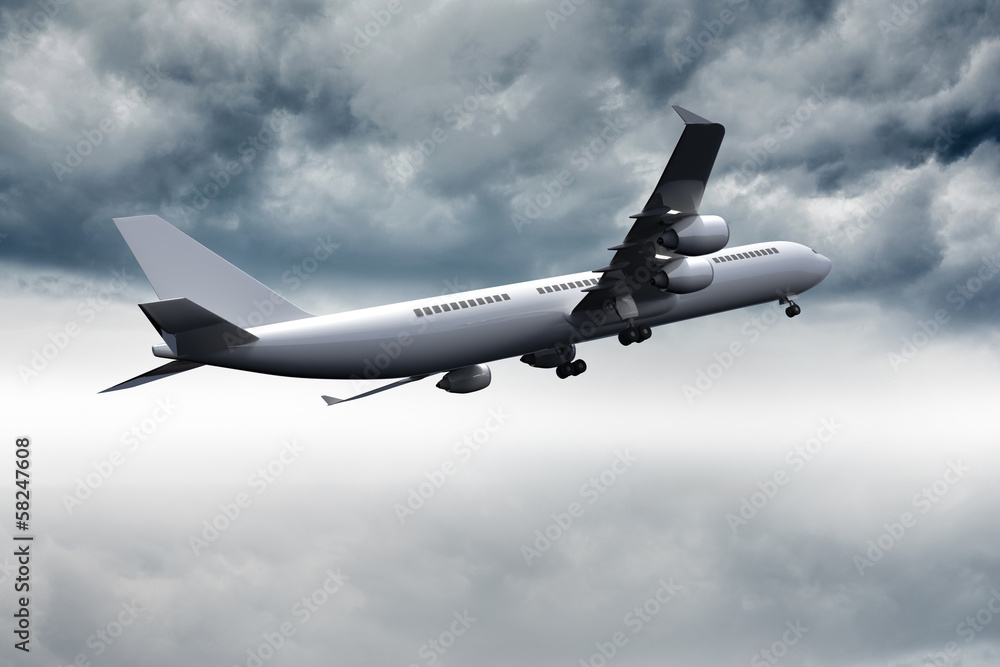 3D plane flying in the sky 3D plane flying in the sky