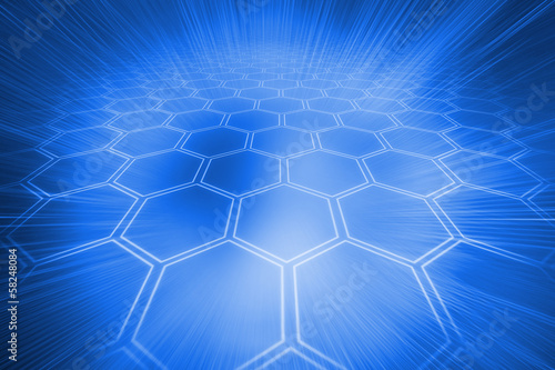 Background with blue hexagons