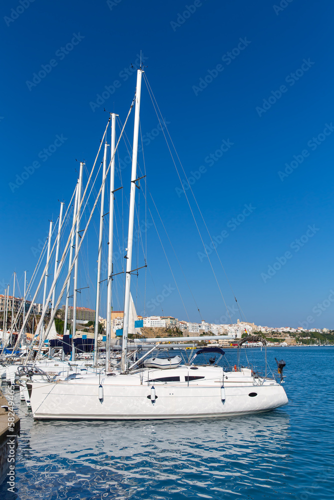 Mao Port of Mahon in Menorca at Balearic islands Mao Port of Mahon in Menorca at Balearic islands