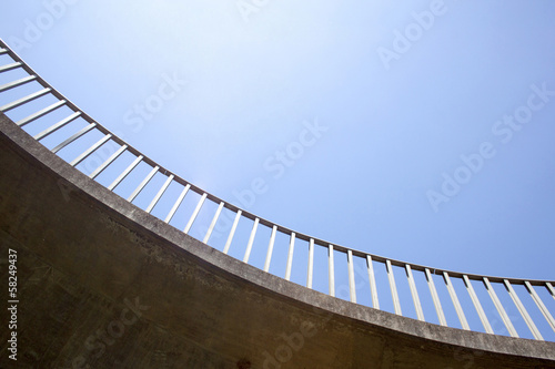 Closeup Abstract View of Curved Pedestrian Footbridge