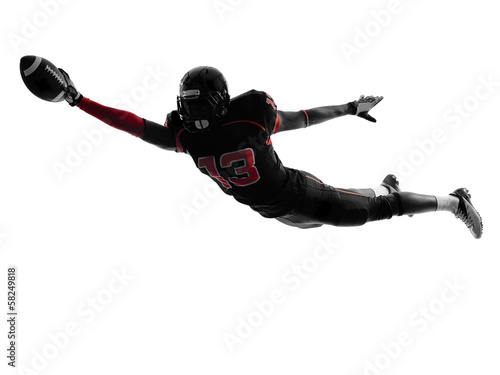Papier peint american football player scoring touchdown  silhouette