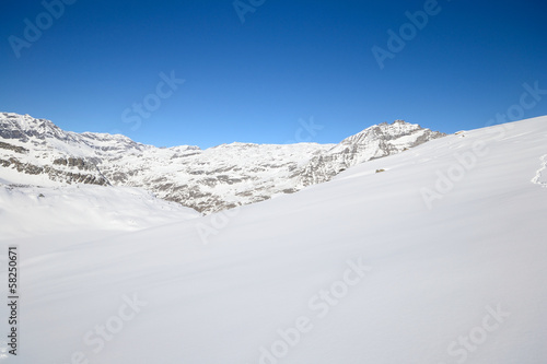 Pure white alpine landscape