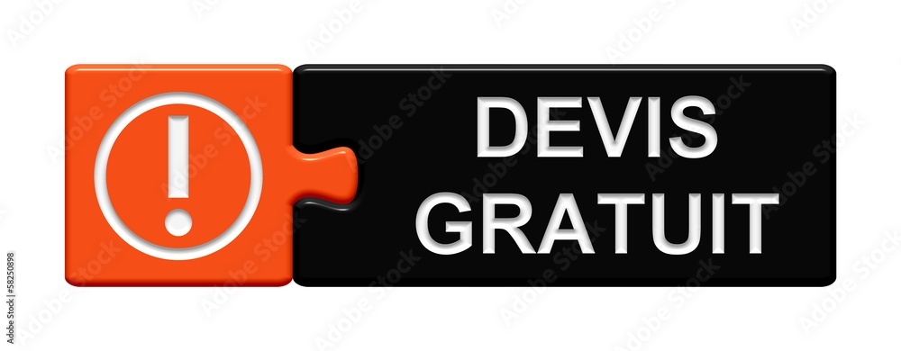 Puzzle-Button orange schwarz: Devis gratuit