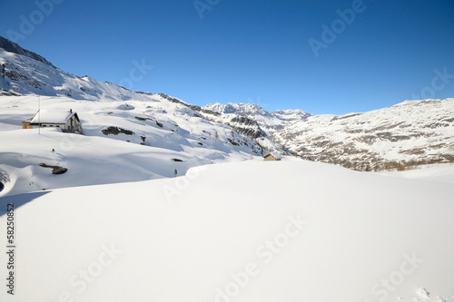 Pure white alpine landscape