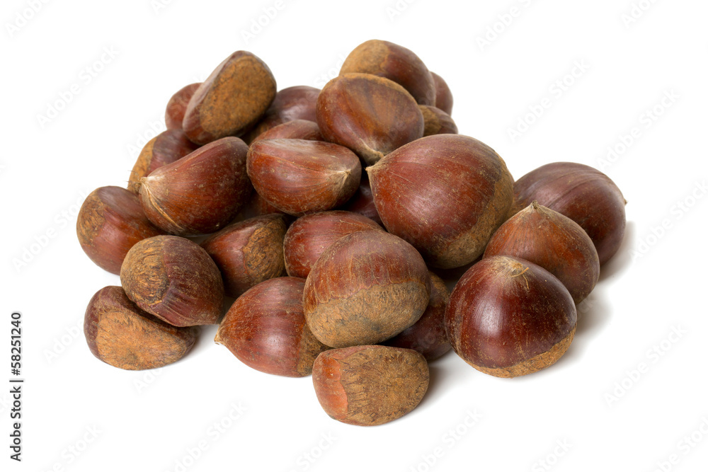 chestnuts isolated on white background chestnuts isolated on white background