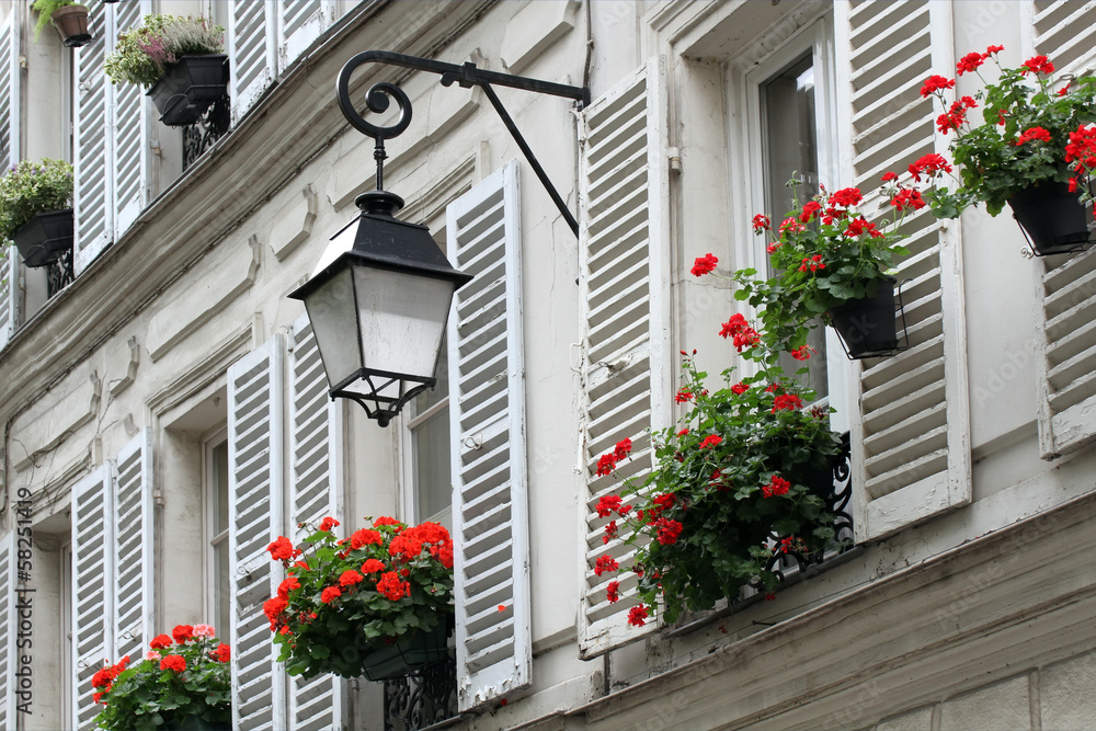 Windows shutters on Montmartre, Paris.