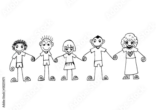 cute happy cartoon kids