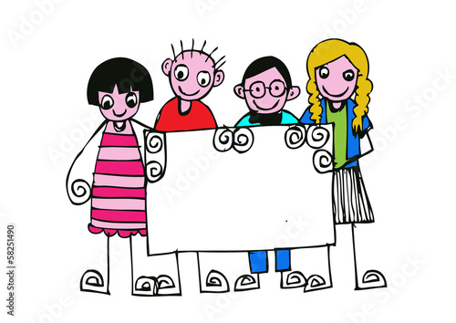 cute happy cartoon kids