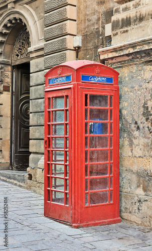 Red phone box in Malta