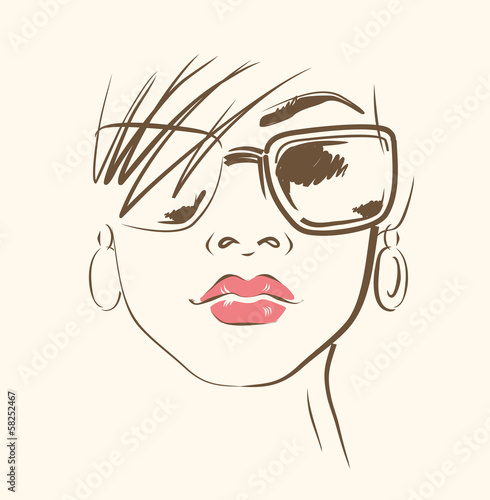 vector face in glasses