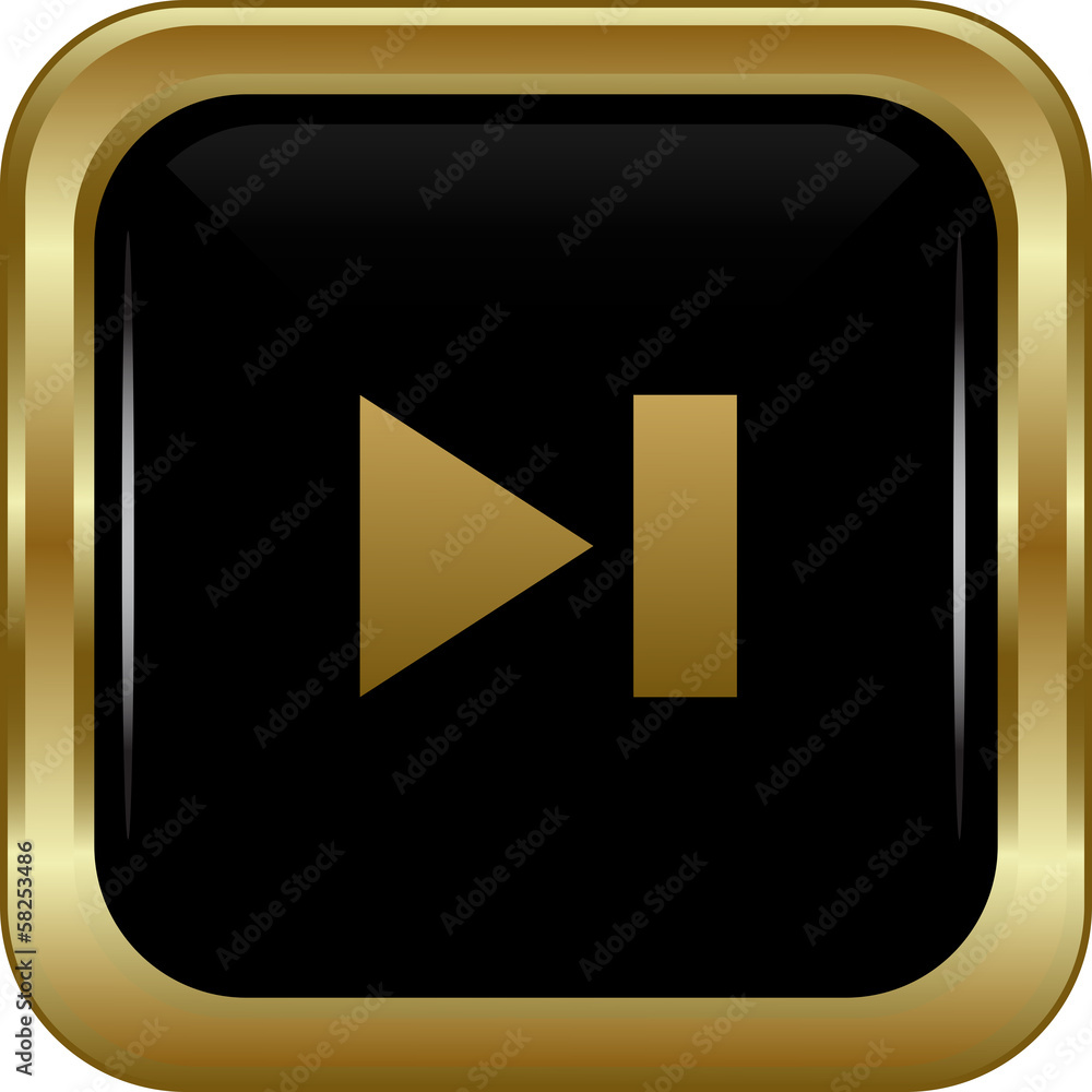 Black gold skip button. Black gold skip button.