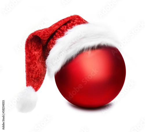 Weihnachtskugel mit Nikolausmütze