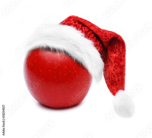 Apfel mit Nikolausmütze