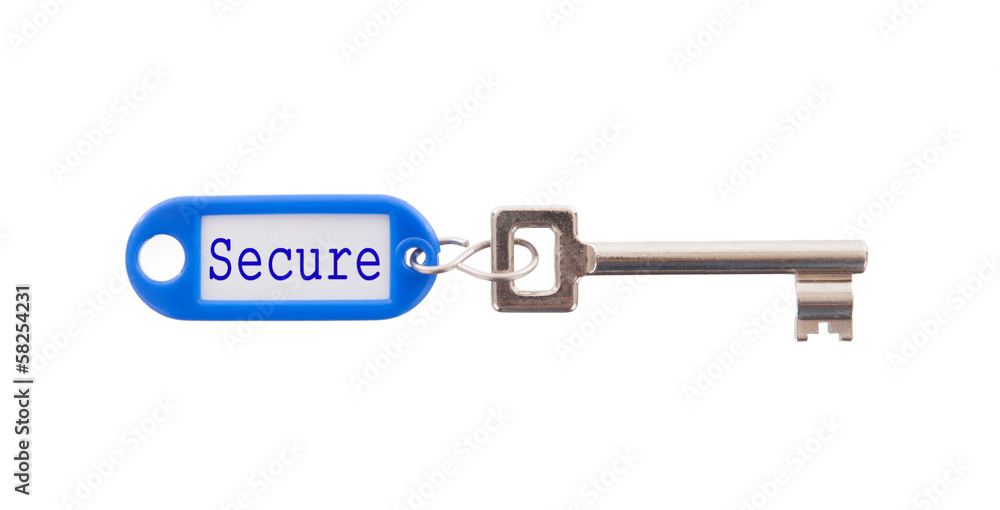 Key with blank label isolated Key with blank label isolated