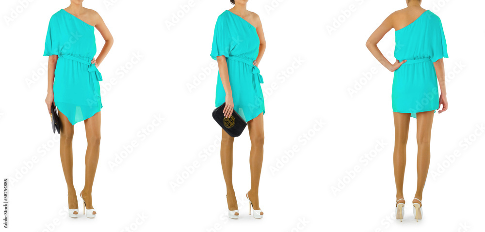Woman fashion concept isolated on white Woman fashion concept isolated on white