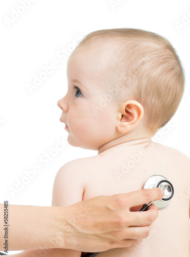 Pediatric doctor examining ...
