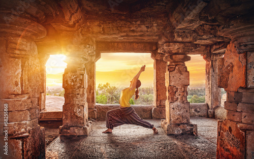Yoga in Hampi temple