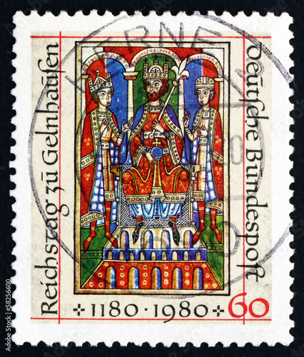 Postage stamp Germany 1980 Emperor Frederick I Barbarossa