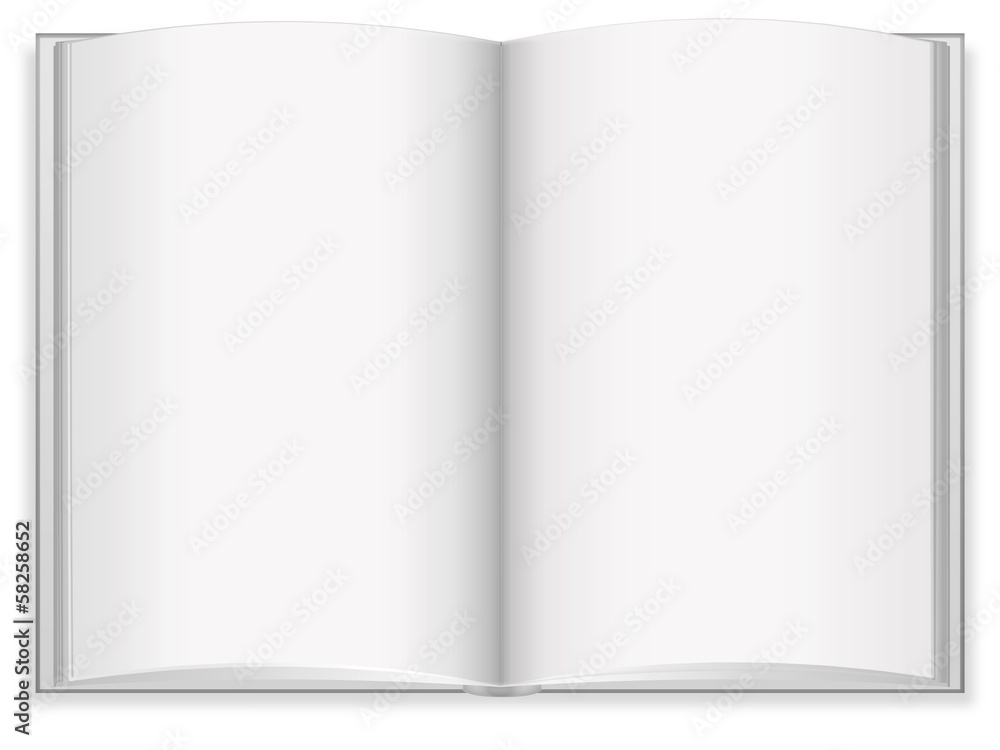 Buch, weiß freigestellt und beschreibbar Buch, weiß freigestellt und beschreibbar