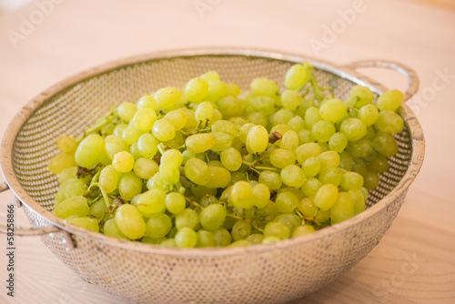 Green grapes in healthy eating concept © Elnur