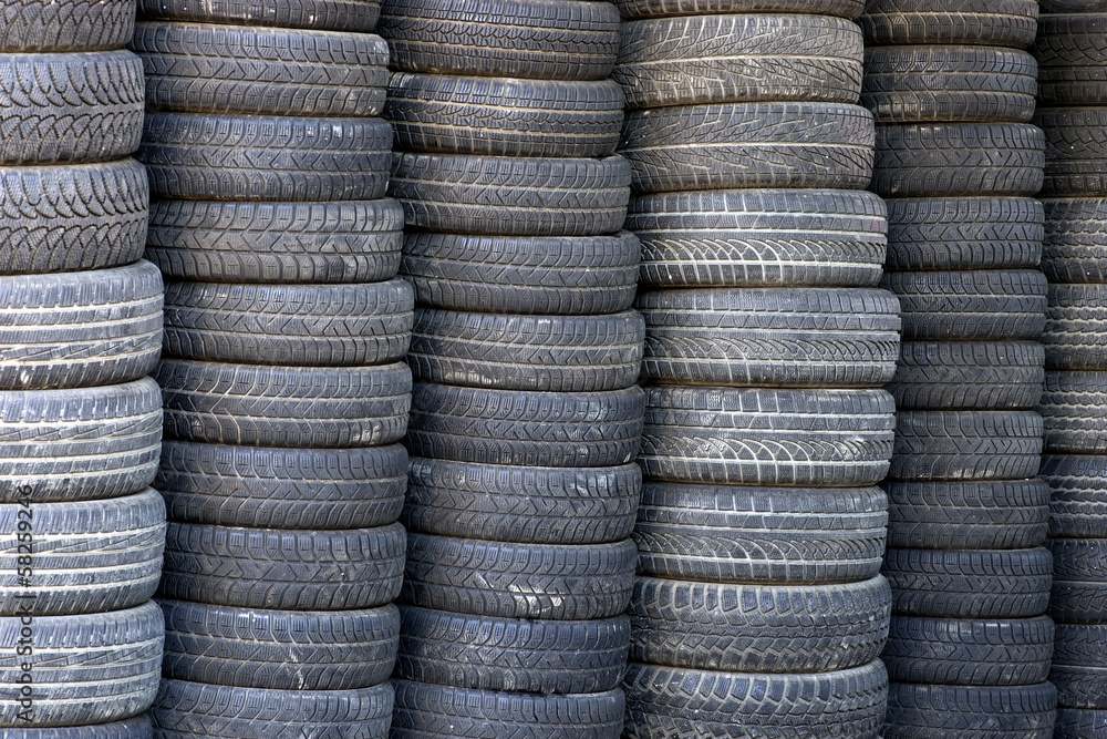 stack of used tires stack of used tires