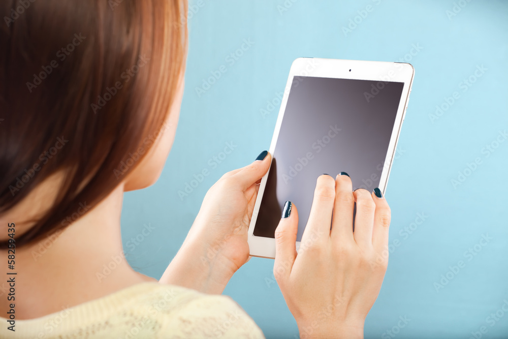 young woman with digital tablet