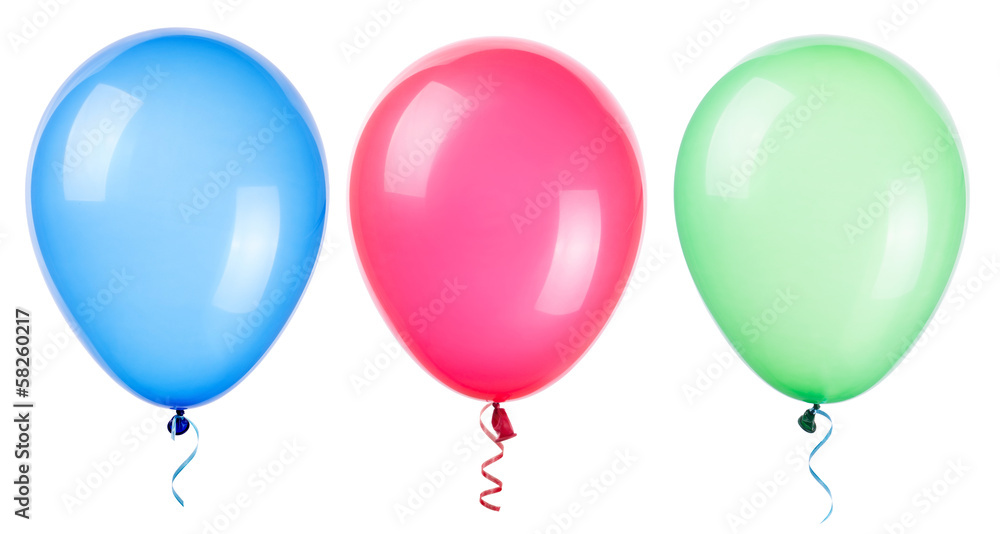 flying balloons isolated