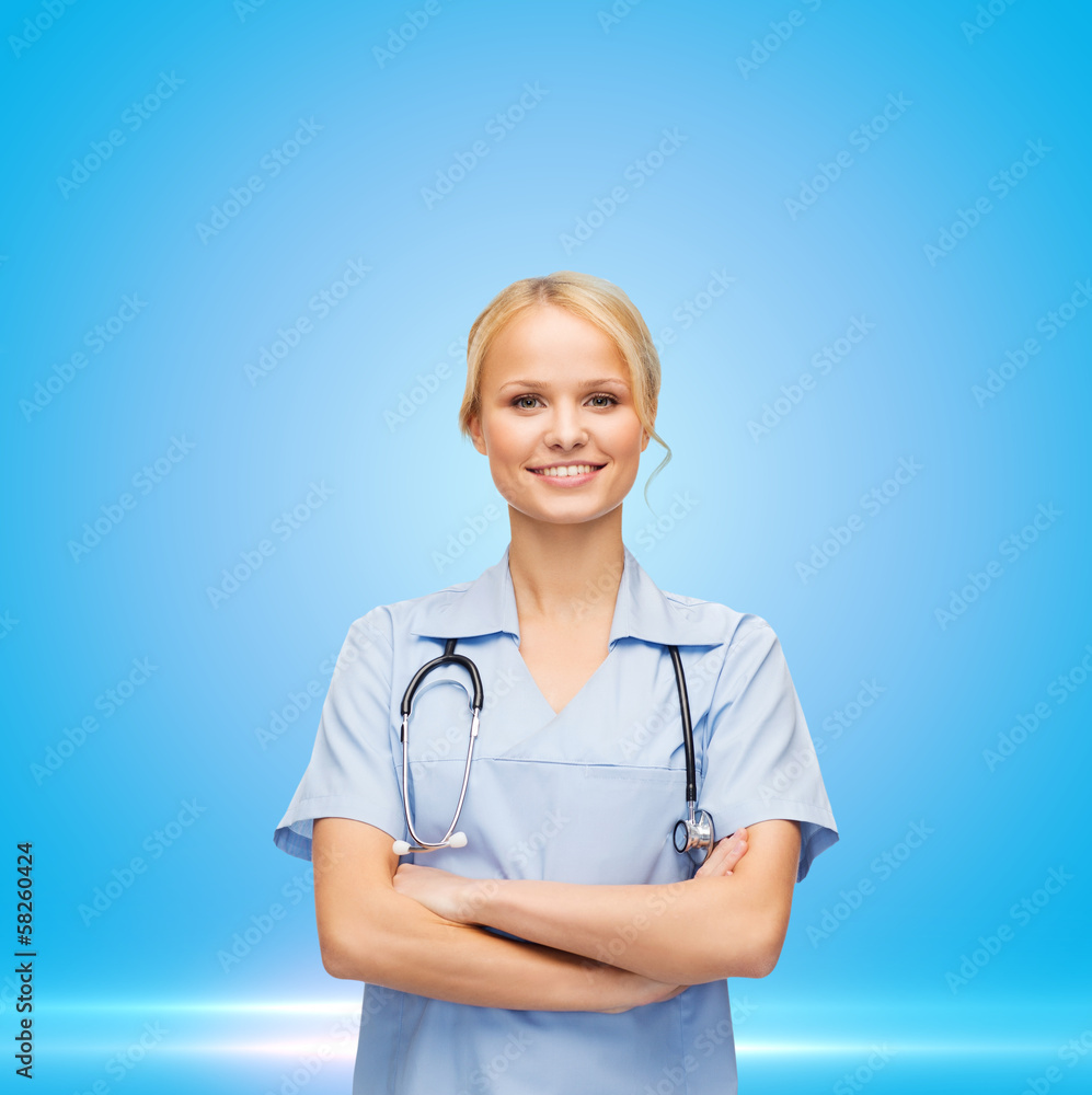 female doctor or nurse in mask holding syringe female doctor or nurse in mask holding syringe