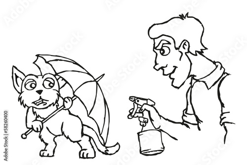 Owner punishing cat
