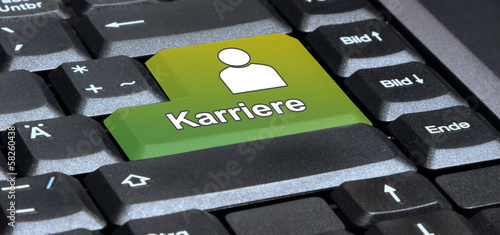 eks26 EnterKeySign - english: keyboard with green key career - German: Karriere Taste auf Tastatur in grün - g34 photo