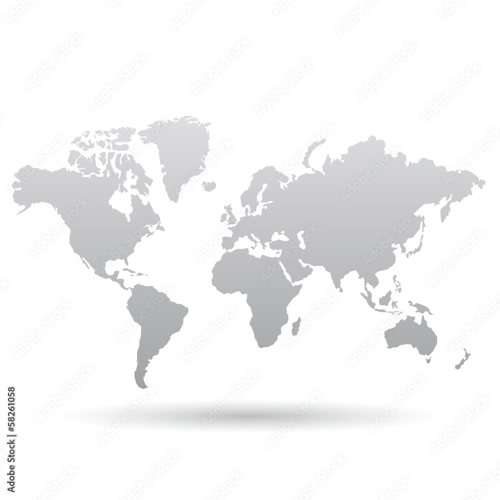 Gray World Map