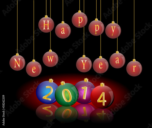Happy new year 2014 vector illustration