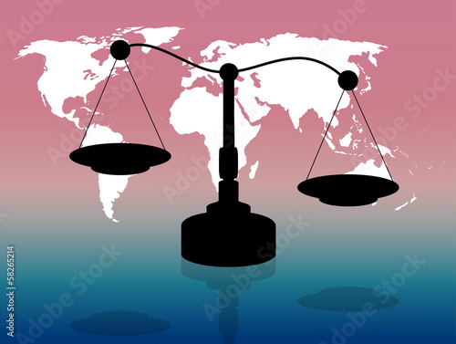 Illustration of international justice and human rights