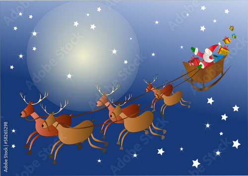 Babbo Natale con le sue renne