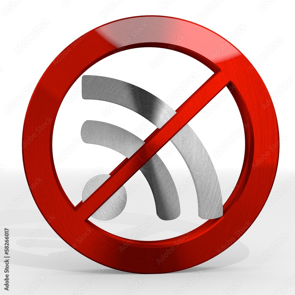 Illustration of a forbidden wifi sign not allowed Illustration of a forbidden wifi sign not allowed