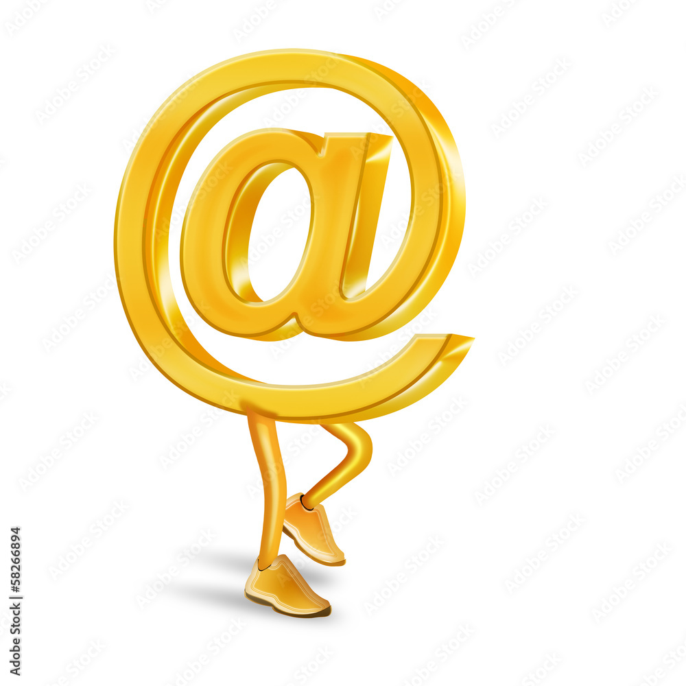 Obraz premium E-Mail Männchen goldfarben