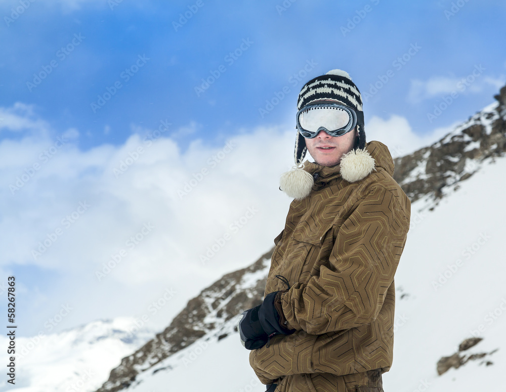 Portrait of a snowboarder