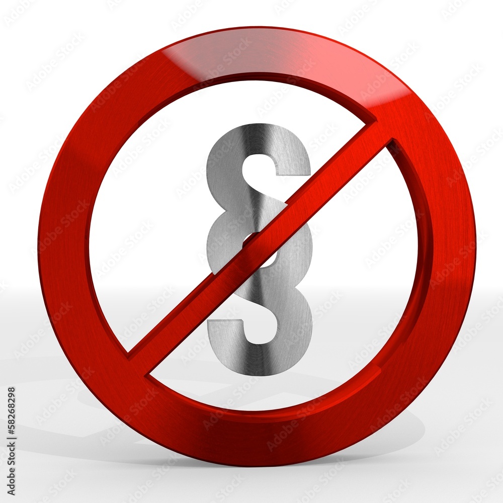 Illustration of a judicial law sign not allowed Illustration of a judicial law sign not allowed