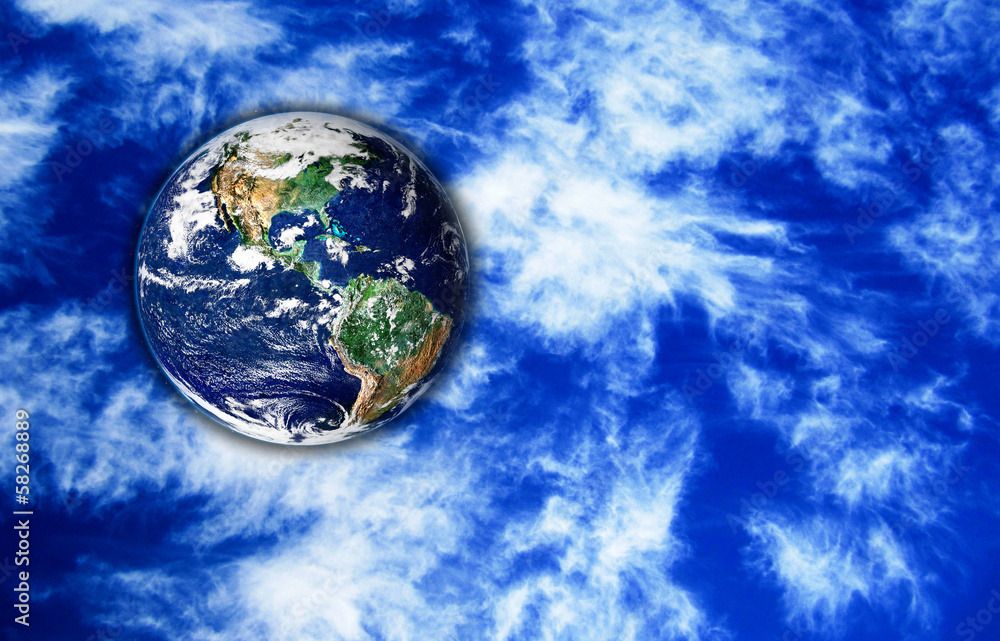 The Earth with sky in background The Earth with sky in background