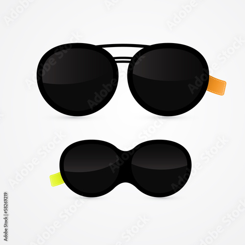 two vector black sunglasses