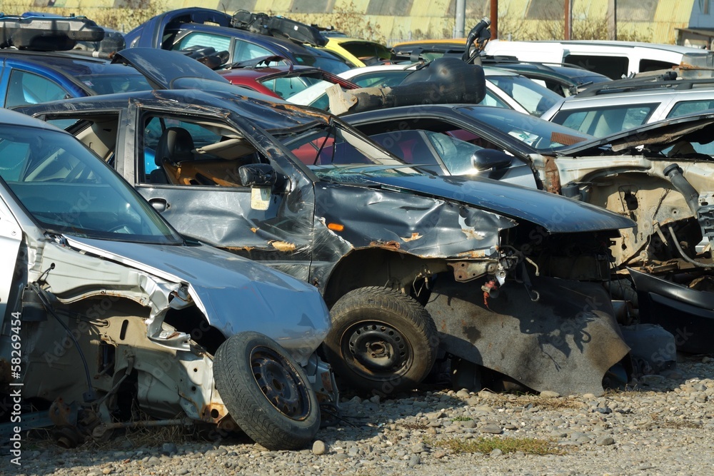 Smashed cars